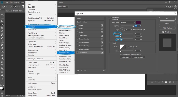 Drop Shadow Layer Style Funtionality