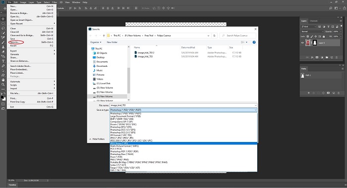 Photoshop Save File Format